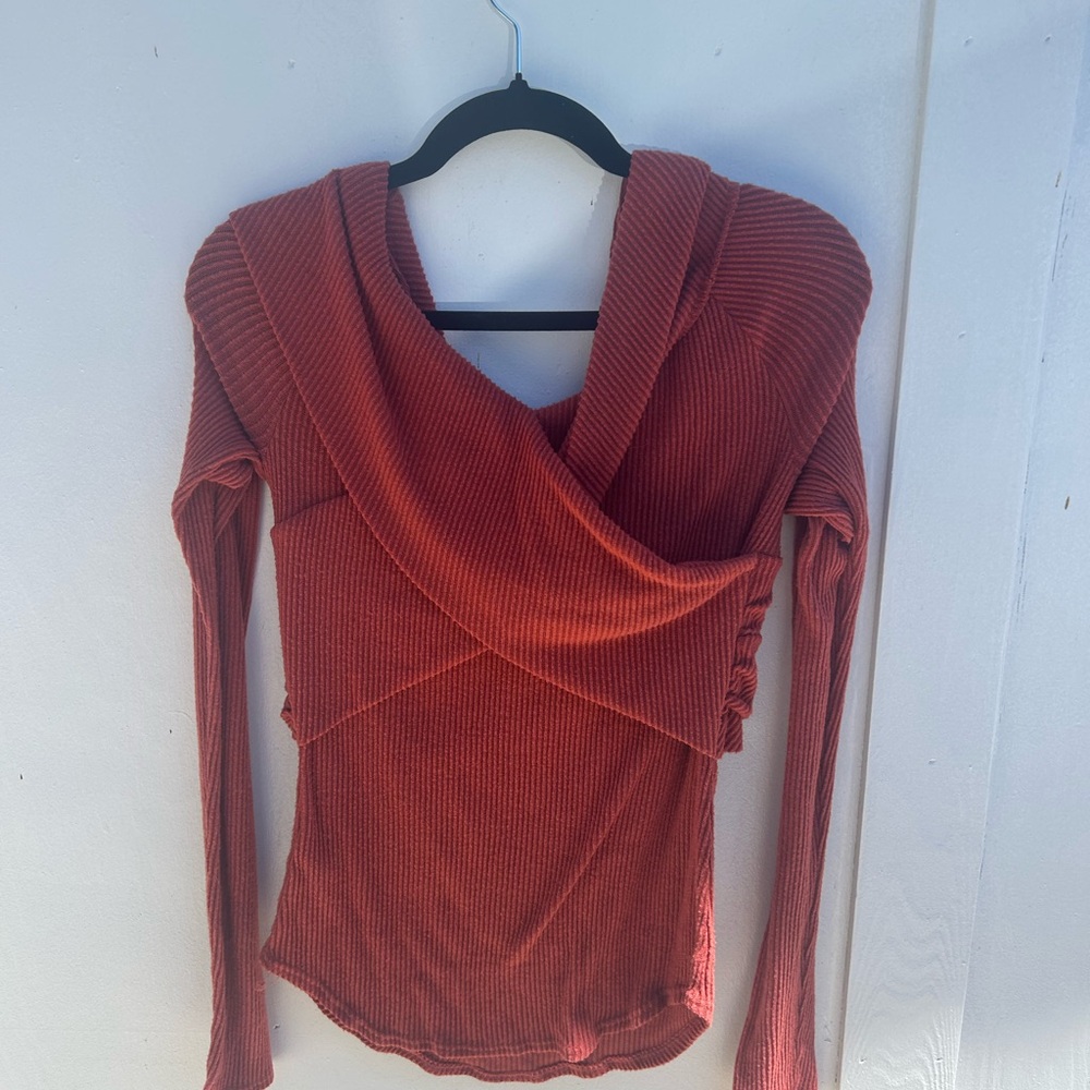 Rust Ribbed Women's Top